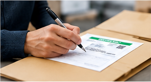 Person signing mailing proof documentation